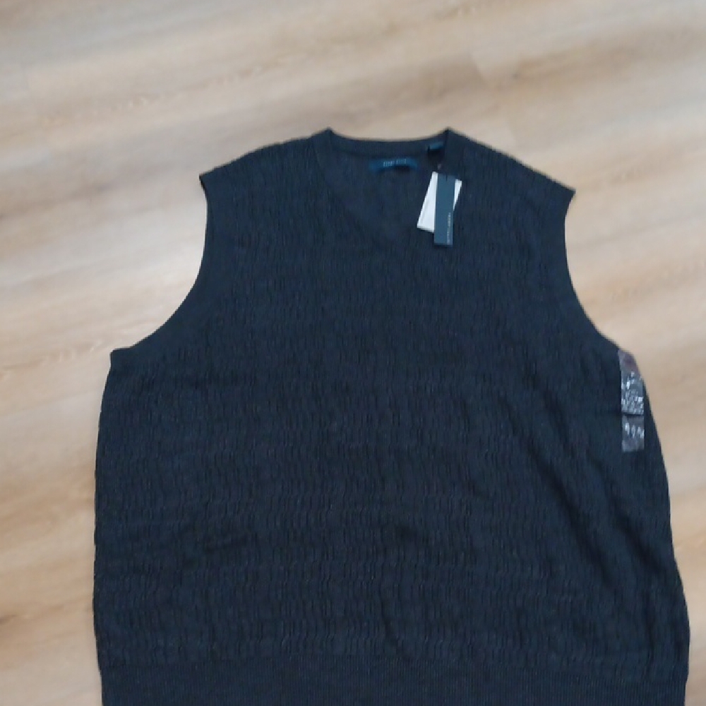 Perry Ellis Charcoal Knit Sweater Vest